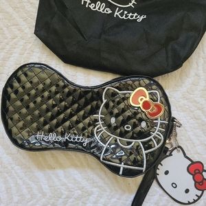 SOLD Black Patent Quilted Embroidered Hello Kitty x Loungefly Clutch Wristlet